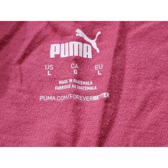Puma Pink Short Sleeve Crew Neck T Shirt Comfort Active Top Puma Logo - Picture 3 of 7